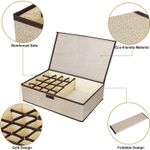 Buy House of Quirk Innerwear Organizer 16+1 Compartment Non-Smell Non Woven Foldable Fabric Storage Box for Closet (44 x 28 x 12 cm Linen Beige)_(LINEN_MCIO_BEI) - Purplle