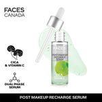 Buy FACES CANADA Post-Makeup Recharge Serum, 27 ml | Vitamin C & CICA | Biphasic Face Serum | Soothes & Repairs Skin | Brightening & Restorative For Radiant, Fresh & Hydrated Skin - Purplle