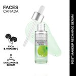 Buy FACES CANADA Post-Makeup Recharge Serum, 27 ml | Vitamin C & CICA | Biphasic Face Serum | Soothes & Repairs Skin | Brightening & Restorative For Radiant, Fresh & Hydrated Skin - Purplle