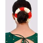 Buy Silvermerc Designs Red and White Flower Hair bun Accessory set - Purplle