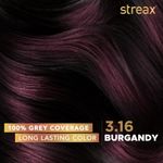 Buy Streax cream Hair colour, 100% Grey Coverage, No Ammonia, Long Lasting Permanent hair colour, Burgandy, 120 ml - Purplle