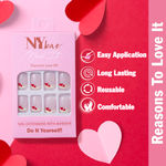 Buy NY Bae Nail It Nail Extensions With Adhesive - Frenchie Love 09 | 24 Nails Set | Artificial Nails | Easy Application | Long Lasting | Nail Art Kit - Purplle