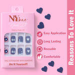 Buy NY Bae Nail It Nail Extensions With Adhesive - Hearty Hues 10 | 24 Nails Set | Artificial Nails | Easy Application | Long Lasting | Nail Art Kit - Purplle