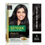 Buy Streax cream Hair colour, 100% Grey Coverage, No Ammonia, Long Lasting Permanent hair colour, Black Brown, 120 ml - Purplle