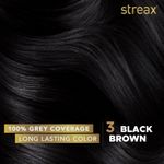 Buy Streax cream Hair colour, 100% Grey Coverage, No Ammonia, Long Lasting Permanent hair colour, Black Brown, 120 ml - Purplle