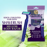 Buy Mom & World ShaveRush Mellow Body Razor, 4 in 1, Stainless Steel, Twin Blade Razor, with Aloe Vera Strip for Smooth Hair Removal, Underarms, Legs, Arms, Bikni Line (Pack of 5) - Purplle