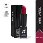 Buy STREET WEAR® Matte Lipstick -PINK POP (Pink) - 4.2 gms -Longwear, Velvety texture, Fade-resistant, High Color payoff, Lightweight Matte Lipstick, Plant-based Canuuba wax, Paraben-free - Purplle