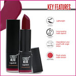 Buy STREET WEAR® Matte Lipstick -POWER RED (Red/Maroon) - 4.2 gms -Longwear, Velvety texture, Fade-resistant, High Color payoff, Lightweight Matte Lipstick, Plant-based Canuuba wax, Paraben-free - Purplle