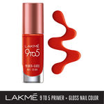 Buy Lakme 9To5 Primer + Gloss Nail Colour, Cherry Red (6 ml) - Purplle