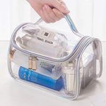 Buy House of Quirk Travel Transparent Cosmetic Bag Women Zipper Clear Makeup Bags Beauty Case Make Up Organizer Storage Bath Toiletry Bag (Transparent Grey)_(WOMENS_POUCH_GREY) - Purplle