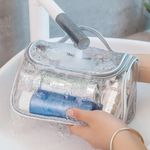 Buy House of Quirk Travel Transparent Cosmetic Bag Women Zipper Clear Makeup Bags Beauty Case Make Up Organizer Storage Bath Toiletry Bag (Transparent Grey)_(WOMENS_POUCH_GREY) - Purplle