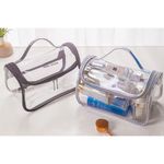 Buy House of Quirk Travel Transparent Cosmetic Bag Women Zipper Clear Makeup Bags Beauty Case Make Up Organizer Storage Bath Toiletry Bag (Transparent Grey)_(WOMENS_POUCH_GREY) - Purplle