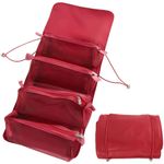 Buy House of Quirk Hanging Roll-Up Makeup Bag, 4-in-1 Foldable Toiletry Bag for Travel, Detachable Storage Bags, Travel Cosmetic Organizer Bag for Women (Red)_(ROLL_GO_RED) - Purplle