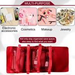Buy House of Quirk Hanging Roll-Up Makeup Bag, 4-in-1 Foldable Toiletry Bag for Travel, Detachable Storage Bags, Travel Cosmetic Organizer Bag for Women (Red)_(ROLL_GO_RED) - Purplle
