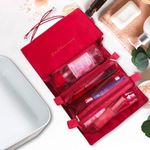 Buy House of Quirk Hanging Roll-Up Makeup Bag, 4-in-1 Foldable Toiletry Bag for Travel, Detachable Storage Bags, Travel Cosmetic Organizer Bag for Women (Red)_(ROLL_GO_RED) - Purplle