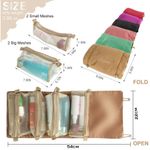 Buy House of Quirk Hanging Roll-Up Makeup Bag, 4-in-1 Foldable Toiletry Bag for Travel, Detachable Storage Bags, Travel Cosmetic Organizer Bag for Women (Tan)_(ROLL_GO_TAN) - Purplle