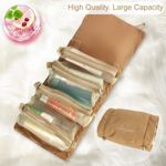 Buy House of Quirk Hanging Roll-Up Makeup Bag, 4-in-1 Foldable Toiletry Bag for Travel, Detachable Storage Bags, Travel Cosmetic Organizer Bag for Women (Tan)_(ROLL_GO_TAN) - Purplle