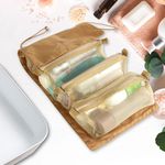 Buy House of Quirk Hanging Roll-Up Makeup Bag, 4-in-1 Foldable Toiletry Bag for Travel, Detachable Storage Bags, Travel Cosmetic Organizer Bag for Women (Tan)_(ROLL_GO_TAN) - Purplle