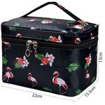 Buy House of Quirk Travel Toiletry Bag, Portable Makeup Bags for Women Girls, Large Zipper Cosmetic Case, Cosmetic Accessories Organizer - Black Flamingo_(LP_POUCH_BLA_FLAMINGO) - Purplle