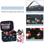Buy House of Quirk Travel Toiletry Bag, Portable Makeup Bags for Women Girls, Large Zipper Cosmetic Case, Cosmetic Accessories Organizer - Black Flamingo_(LP_POUCH_BLA_FLAMINGO) - Purplle