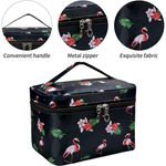 Buy House of Quirk Travel Toiletry Bag, Portable Makeup Bags for Women Girls, Large Zipper Cosmetic Case, Cosmetic Accessories Organizer - Black Flamingo_(LP_POUCH_BLA_FLAMINGO) - Purplle