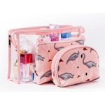 Buy House of Quirk Flamingo Makeup Bag Set for Women Portable 3 Different Sizes Toiletry Bag for Travel Daily Use for Women Girl (Flamingo Dark Blue, Set of 3)_(SET3_FLAMINGO_PO_PIN) - Purplle