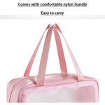 Buy House of Quirk Clear Toiletry Bag, Wash Make Up Bag PVC Waterproof Zippered Cosmetic Bag, Portable Carry Pouch for Women Men (Pink Large)_(WASHBAG_L_PIN) - Purplle