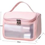 Buy House of Quirk Makeup Storage Bag, Frosted Portable Large Capacity PVC Make Up Wash Bath Household Travel Bag, Flip Cosmetic Bag (Pink)_(WASHBAG_TOKIT_PINK) - Purplle