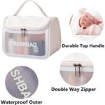 Buy House of Quirk Makeup Storage Bag, Frosted Portable Large Capacity PVC Make Up Wash Bath Household Travel Bag, Flip Cosmetic Bag (White)_(WASHBAG_TOKIT_WHITE) - Purplle