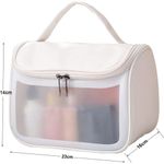 Buy House of Quirk Makeup Storage Bag, Frosted Portable Large Capacity PVC Make Up Wash Bath Household Travel Bag, Flip Cosmetic Bag (White)_(WASHBAG_TOKIT_WHITE) - Purplle