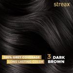 Buy Streax cream Hair colour, 100% Grey Coverage, No Ammonia, Long Lasting Permanent hair colour, Dark Brown, 120 ml - Purplle