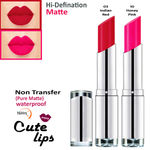 Buy bq BLAQUE Cute Lips Non Transfer Matte Lipstick 2.4 gm each - 03 Indian Red 10 Honey Pink - Purplle