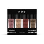 Buy RENEE Gloss Touch N02 Everyday Nudes - Set of 4 Nail Enamels 110 gm - Purplle