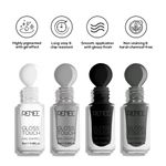 Buy RENEE Gloss Touch N01 Classic Monochrome Set of 4 Nail Enamels , Quick Drying, Glossy Finish, Long Lasting, Chip resisting Formula with High Shine Polish, Acetone & Paraben Free, 5 ml Each - Purplle