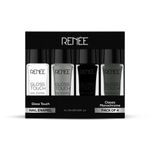 Buy RENEE Gloss Touch N01 Classic Monochrome Set of 4 Nail Enamels , Quick Drying, Glossy Finish, Long Lasting, Chip resisting Formula with High Shine Polish, Acetone & Paraben Free, 5 ml Each - Purplle