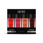 Buy RENEE Gloss Touch N03 Red Parade - Set of 4 Nail Enamels 110 gm - Purplle