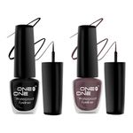 Buy ONE on ONE 24 Hrs Long Lasting & Waterproof Eyeliner, Set of 2 Black and Matte Brown  - Purplle