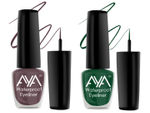 Buy AYA 24 Hrs Long Lasting & Waterproof Eyeliner, Set of 2 Metallic Green and Matte Brown - Purplle