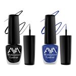 Buy AYA 24 Hrs Long Lasting & Waterproof Eyeliner, Set of 2 Black and Metallic Blue - Purplle