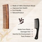 Buy Groviva Sheesham Wood Comb (Pack of 3) | Pamper Hair with Natural Organic Touch | Hand Crafted Sheesham Wood for Gentle Care of Hair & Scalp (13 FC) (Pack of 3) - Purplle