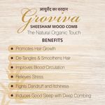 Buy Groviva Sheesham Wood Comb (Pack of 2) | Pamper Hair with Natural Organic Touch | Hand Crafted Sheesham Wood for Gentle Care of Hair & Scalp (14 FC) (Pack of 2) - Purplle
