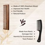 Buy Groviva Sheesham Wood Comb (Pack of 2) | Pamper Hair with Natural Organic Touch | Hand Crafted Sheesham Wood for Gentle Care of Hair & Scalp (14 FC) (Pack of 2) - Purplle