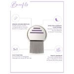 Buy SANFE Selfy Anti-Dandruff Hair Comb with 3-in-1 Function to Get Dandruff Free, Exfoliated & Healthy Hair. Comes with Keratin Infused Ceramic Coated Bristles & Stainless Steel Rounded Tips to Straighten, Detangle & Style Hair within 4mins. - 1 Pc - Purplle
