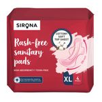 Buy Sirona Cottony Soft Rash Free Sanitary Pads for Women - Pack of 4 (XL Size) | Ultra Soft & Breathable Top Layer | Highly Absorbent Core with Wide Coverage for Leakage Protection - Purplle