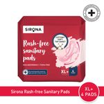 Buy Sirona Cottony Soft Rash Free Sanitary Pads for Women - Pack of 4 (XL+ Size) | Ultra Soft & Breathable Top Layer | Highly Absorbent Core with Wide Coverage for Leakage Protection - Purplle