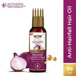 Buy WOW Skin Science Onion & Collagen Anti-Hairfall Hair Oil | Nourishes Scalp & Stimulates Roots | Reduces Hairfall | Reduces Breakage | Repairs Damaged Hair | Minimizes Split Ends | Boosts Hair Thickness- 50 ml - Purplle