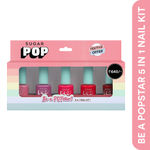 Buy SUGAR POP ''Be a POPstar'' 5 in 1 Nail Kit l 02 Bubblegum Dreams, 09 Lilac Rush, 26 Pink Perfection, 13 Red Alert & 15 Bold Please l 10 ml x 5 units l Dries in 45 seconds, Chip-resistant, Long-lasting l Nail Polish Gift Set for Women - Purplle