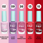 Buy SUGAR POP ''Be a POPstar'' 5 in 1 Nail Kit l 02 Bubblegum Dreams, 09 Lilac Rush, 26 Pink Perfection, 13 Red Alert & 15 Bold Please l 10 ml x 5 units l Dries in 45 seconds, Chip-resistant, Long-lasting l Nail Polish Gift Set for Women - Purplle