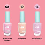 Buy SUGAR POP "Be a POPstar!" 3 in 1 Nail Kit l 02 Bubblegum Dreams, 19 Baked Bae &16 Lavender Lit l Quick drying & Long-lasting l Nail Polish Gift Set for Women - Purplle