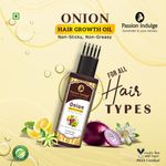 Buy Passion Indulge Onion & Bhringraj Hair Growth Oil | Non Sticky & Non Greasy | Natural & Vegan | Bhringraj, Ylang Ylang, Onion, Lemon Oil Extract | All Hair Type -100 ml - Purplle